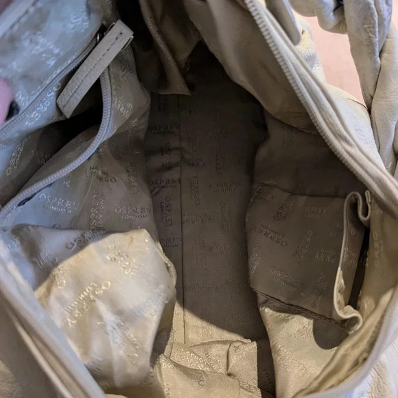 Beige Leather Shoulder Bag - Picture 7 of 9